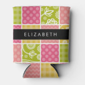 Zigzag, Zickzack, Polka Dots, Gingham, Ihr Name Dosenkühler (Vorderseite)