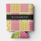 Zigzag, Zickzack, Polka Dots, Gingham, Ihr Name Dosenkühler (Rückseite)