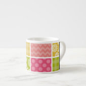 Zigzag, Zickzack, Polka Dots, Gingham, Ihr Name Espressotasse (Vorderseite Rechts)