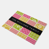 Zigzag, Zickzack, Polka Dots, Gingham, Ihr Name Fußmatte (Schrägansicht)