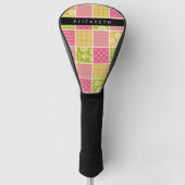 Zigzag, Zickzack, Polka Dots, Gingham, Ihr Name Golf Headcover (Vorderseite)