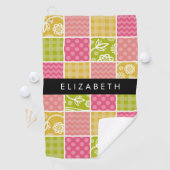 Zigzag, Zickzack, Polka Dots, Gingham, Ihr Name Golfhandtuch (Insitu)