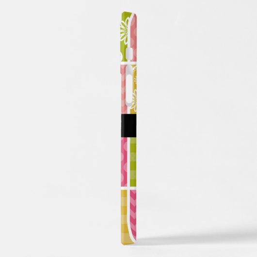 Zigzag, Zickzack, Polka Dots, Gingham, Ihr Name iPhone Hülle (Linke Seite)