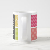 Zigzag, Zickzack, Polka Dots, Gingham, Ihr Name Jumbo-Tasse (Rückseite)