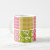 Zigzag, Zickzack, Polka Dots, Gingham, Ihr Name Kaffeetasse (Vorderseite Links)