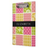 Zigzag, Zickzack, Polka Dots, Gingham, Ihr Name Klemmbrett (Links)