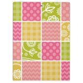 Zigzag, Zickzack, Polka Dots, Gingham, Ihr Name Klemmbrett (Rückseite)