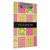 Zigzag, Zickzack, Polka Dots, Gingham, Ihr Name Klemmbrett (Rechts)