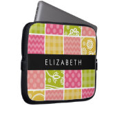Zigzag, Zickzack, Polka Dots, Gingham, Ihr Name Laptopschutzhülle (Vorne Rechts)