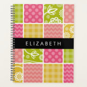 Zigzag, Zickzack, Polka Dots, Gingham, Ihr Name Planer (Vorderseite)
