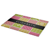 Zigzag, Zickzack, Polka Dots, Gingham, Ihr Name Schneidebrett (Ecke)