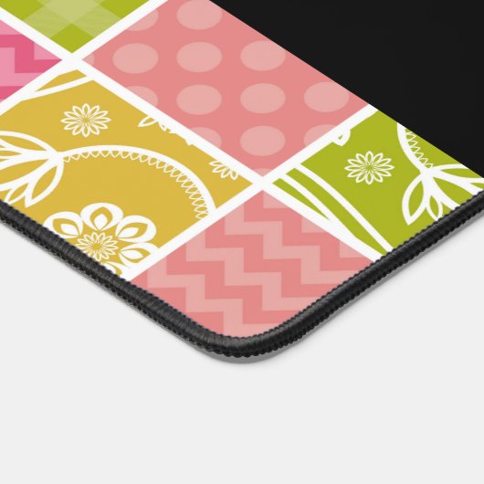 Zigzag, Zickzack, Polka Dots, Gingham, Ihr Name Schreibtischunterlage (Ecke)