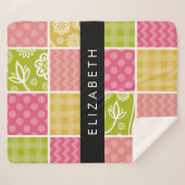 Zigzag, Zickzack, Polka Dots, Gingham, Ihr Name Sherpadecke (Vorderseite (Horizontal))