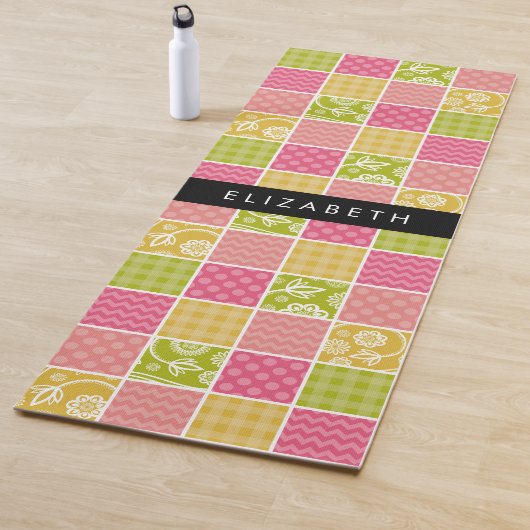 Zigzag, Zickzack, Polka Dots, Gingham, Ihr Name Yogamatte (Beispiel)