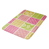 Zigzag, Zickzack, Polka Dots, Gingham, Patchwork Badematte (Schrägansicht)