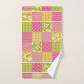 Zigzag, Zickzack, Polka Dots, Gingham, Patchwork Badhandtuch Set (Handtuch)