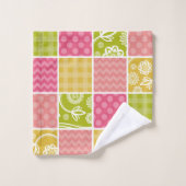 Zigzag, Zickzack, Polka Dots, Gingham, Patchwork Badhandtuch Set (Waschlappen)