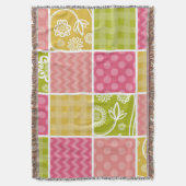 Zigzag, Zickzack, Polka Dots, Gingham, Patchwork Decke (Vorderseite Vertikal)
