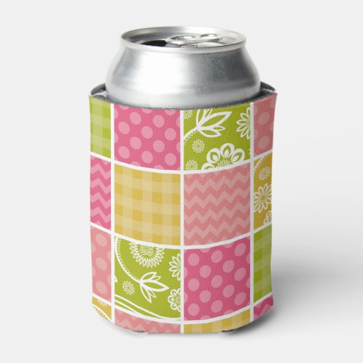 Zigzag, Zickzack, Polka Dots, Gingham, Patchwork Dosenkühler (Kanne Vorderseite)