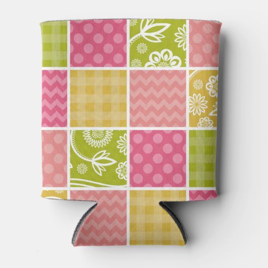 Zigzag, Zickzack, Polka Dots, Gingham, Patchwork Dosenkühler (Vorderseite)