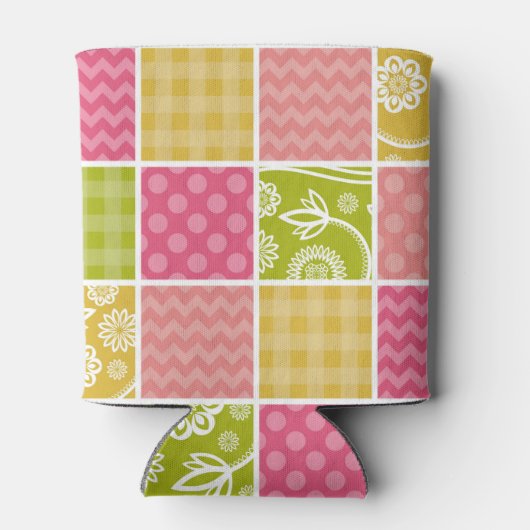 Zigzag, Zickzack, Polka Dots, Gingham, Patchwork Dosenkühler (Rückseite)