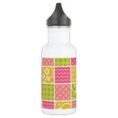 Zigzag, Zickzack, Polka Dots, Gingham, Patchwork Edelstahlflasche (Links)