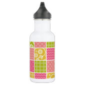 Zigzag, Zickzack, Polka Dots, Gingham, Patchwork Edelstahlflasche (Rechts)