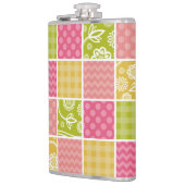 Zigzag, Zickzack, Polka Dots, Gingham, Patchwork Flachmann (Links)