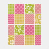 Zigzag, Zickzack, Polka Dots, Gingham, Patchwork Fleecedecke (Vorderseite)