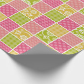 Zigzag, Zickzack, Polka Dots, Gingham, Patchwork Geschenkpapier (Ecke)