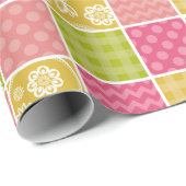Zigzag, Zickzack, Polka Dots, Gingham, Patchwork Geschenkpapier (Rolleneckpunkt)