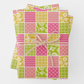 Zigzag, Zickzack, Polka Dots, Gingham, Patchwork Geschenkpapier Set (Beispiel)