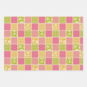 Zigzag, Zickzack, Polka Dots, Gingham, Patchwork Geschenkpapier Set (Vorderseite 3)