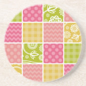 Zigzag, Zickzack, Polka Dots, Gingham, Patchwork Getränkeuntersetzer (Vorne)