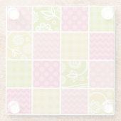 Zigzag, Zickzack, Polka Dots, Gingham, Patchwork Glasuntersetzer (Rückseite)