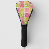 Zigzag, Zickzack, Polka Dots, Gingham, Patchwork Golf Headcover (Vorderseite)