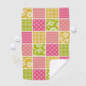 Zigzag, Zickzack, Polka Dots, Gingham, Patchwork Golfhandtuch (Insitu)