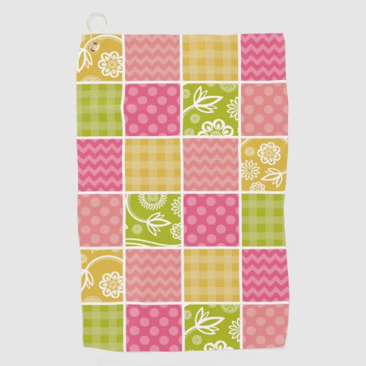 Zigzag, Zickzack, Polka Dots, Gingham, Patchwork Golfhandtuch (Vorderseite)