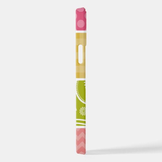 Zigzag, Zickzack, Polka Dots, Gingham, Patchwork iPhone Hülle (Rechte Seite)