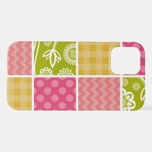 Zigzag, Zickzack, Polka Dots, Gingham, Patchwork iPhone Hülle (Rückseite (Horizontal))