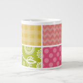 Zigzag, Zickzack, Polka Dots, Gingham, Patchwork Jumbo-Tasse (Vorderseite)