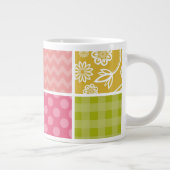 Zigzag, Zickzack, Polka Dots, Gingham, Patchwork Jumbo-Tasse (Rechts)