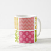 Zigzag, Zickzack, Polka Dots, Gingham, Patchwork Kaffeetasse (VorderseiteRechts)
