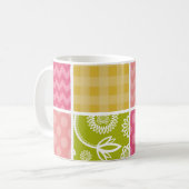 Zigzag, Zickzack, Polka Dots, Gingham, Patchwork Kaffeetasse (Vorderseite Links)