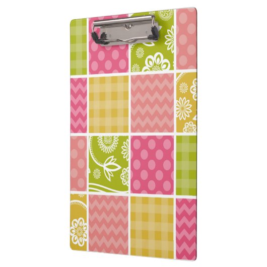 Zigzag, Zickzack, Polka Dots, Gingham, Patchwork Klemmbrett (Links)