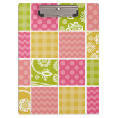 Zigzag, Zickzack, Polka Dots, Gingham, Patchwork Klemmbrett (Vorderseite)