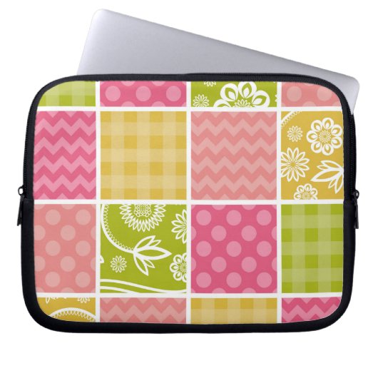 Zigzag, Zickzack, Polka Dots, Gingham, Patchwork Laptopschutzhülle (Vorderseite)