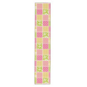 Zigzag, Zickzack, Polka Dots, Gingham, Patchwork Mittelgroßer Tischläufer (Vorderseite)