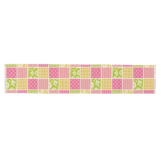 Zigzag, Zickzack, Polka Dots, Gingham, Patchwork Mittelgroßer Tischläufer (Horizontal)