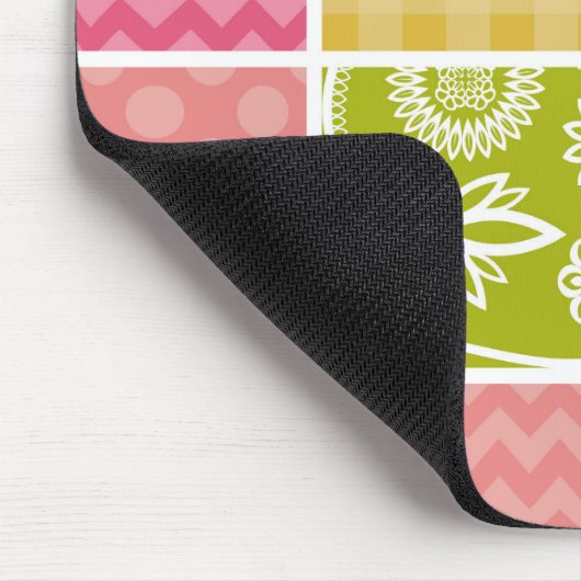 Zigzag, Zickzack, Polka Dots, Gingham, Patchwork Mousepad (Ecke)